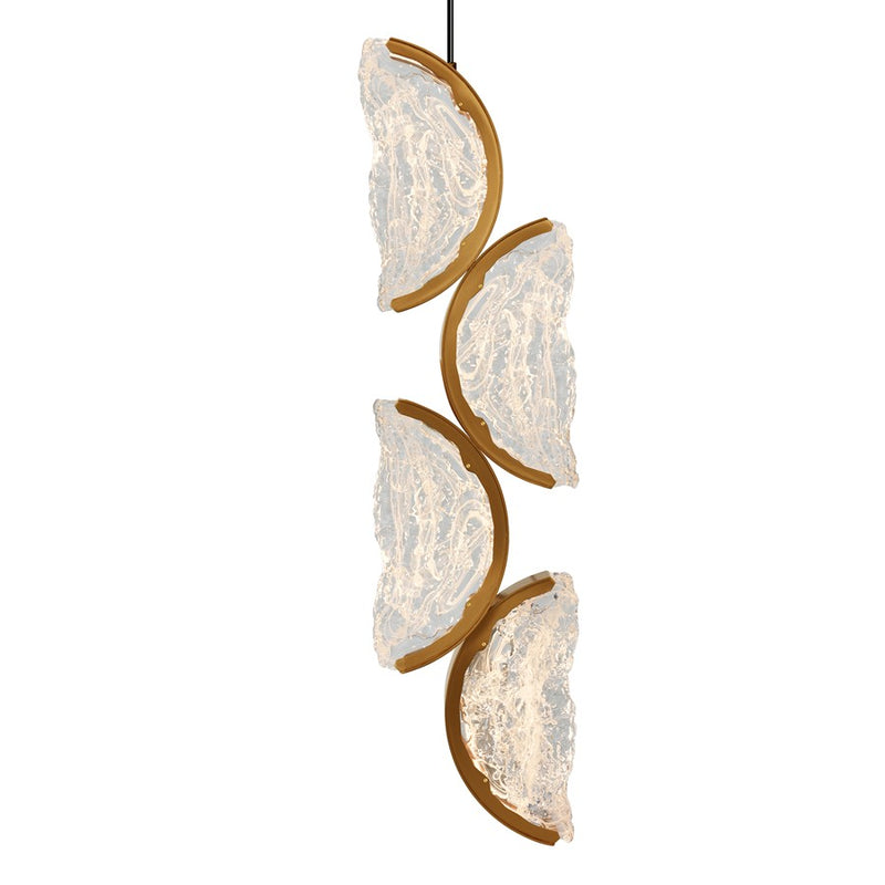 CWI Lighting Moon Integrated LED 8" Mini Pendant, Brass