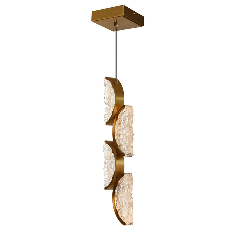 CWI Lighting Moon Integrated LED 8" Mini Pendant, Brass