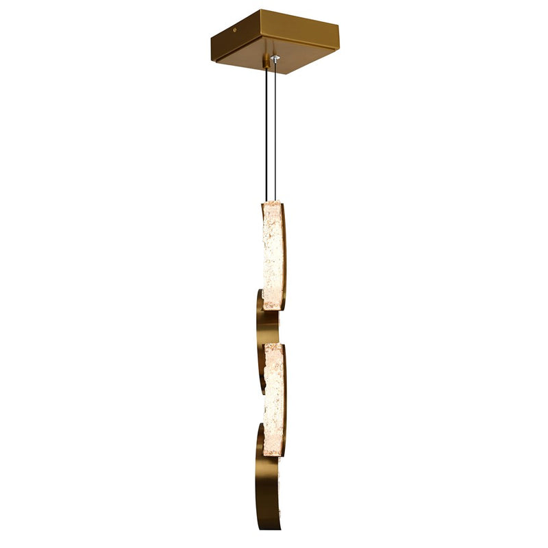 CWI Lighting Moon Integrated LED 8" Mini Pendant, Brass