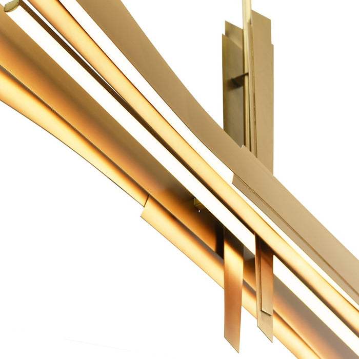 CWI Lighting Solara Integrated LED 72" Chandelier, Brass