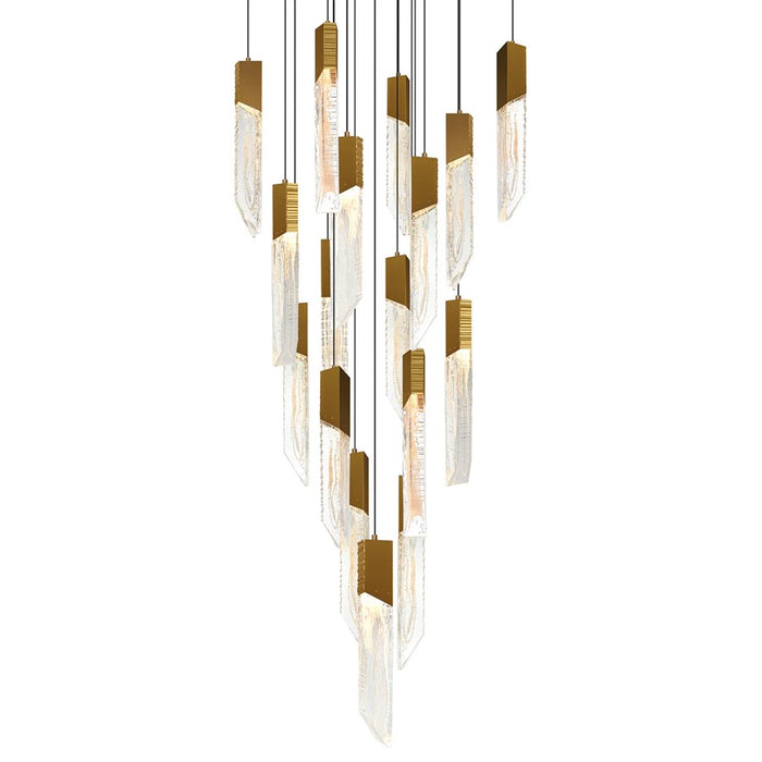 CWI Lighting Petra LED 24" Brass Chandelier/Handcrafted Glass