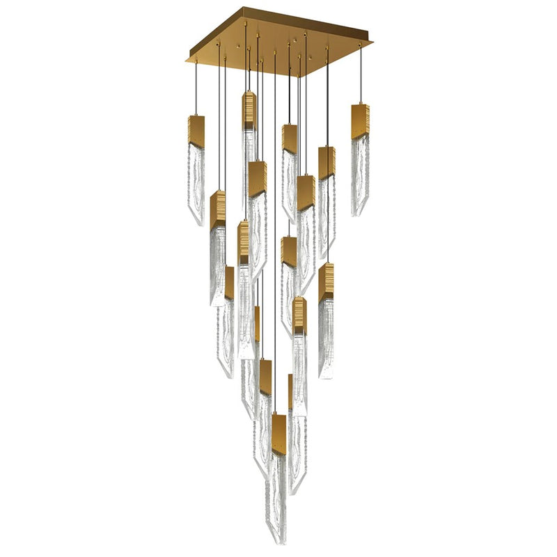 CWI Lighting Petra LED 24" Brass Chandelier/Handcrafted Glass