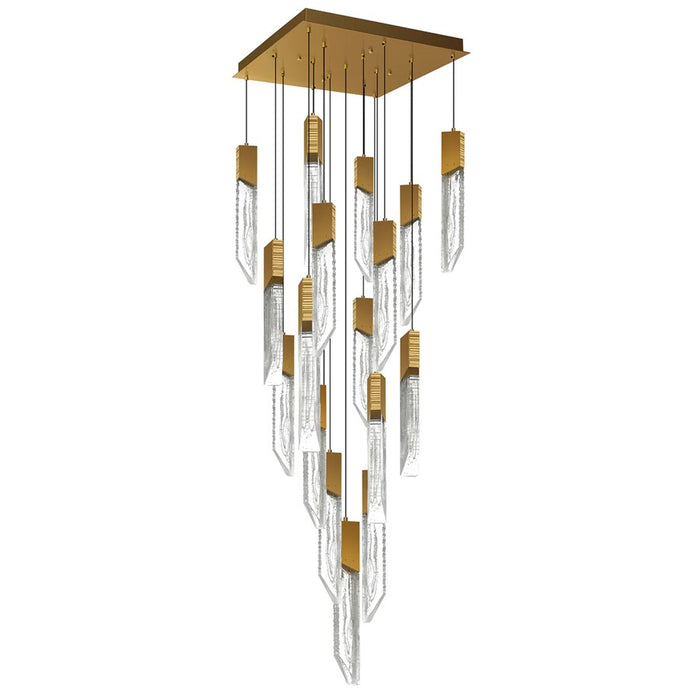 CWI Lighting Petra LED 24" Brass Chandelier/Handcrafted Glass