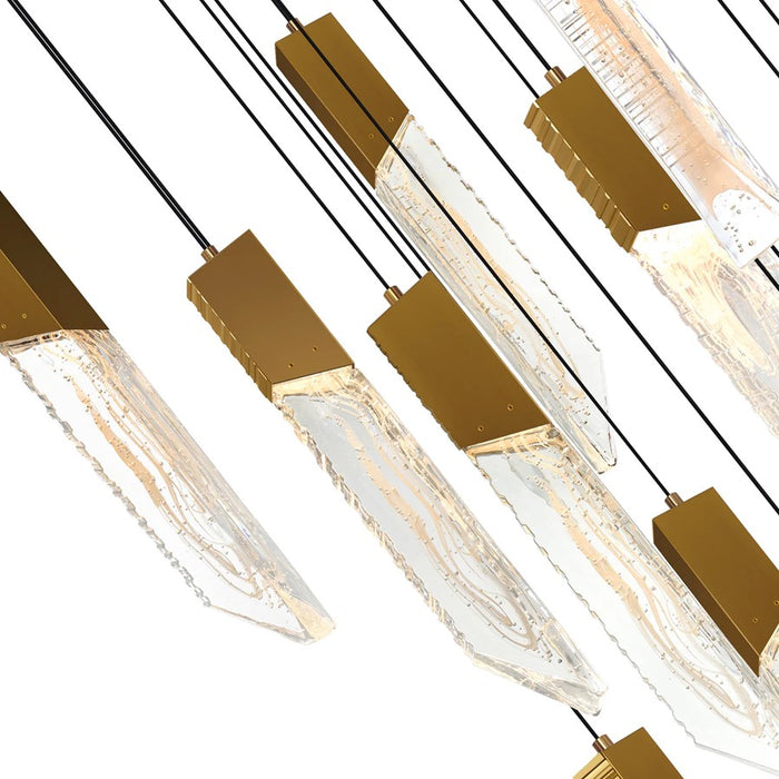 CWI Lighting Petra LED 24" Brass Chandelier/Handcrafted Glass