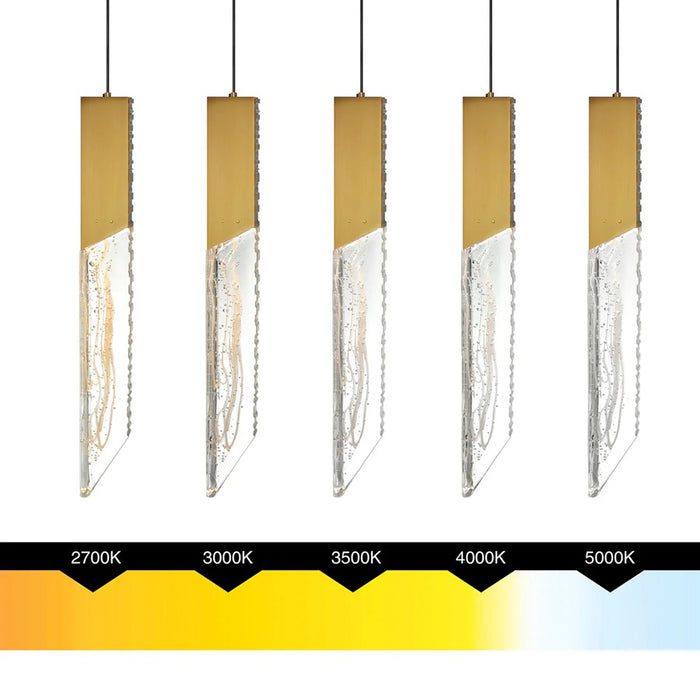 CWI Lighting Petra LED 24" Brass Chandelier/Handcrafted Glass