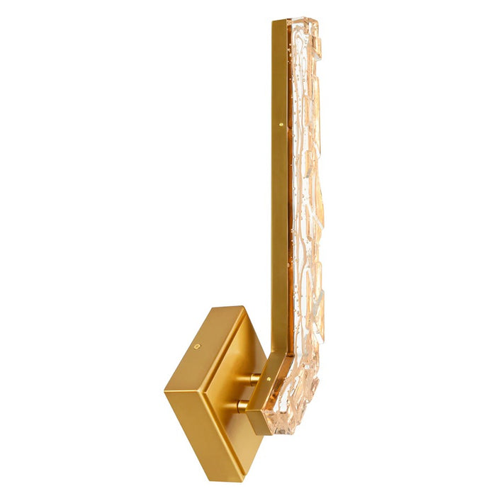 CWI Lighting Contour LED 19" Brass Wall Light/Handcrafted Glass