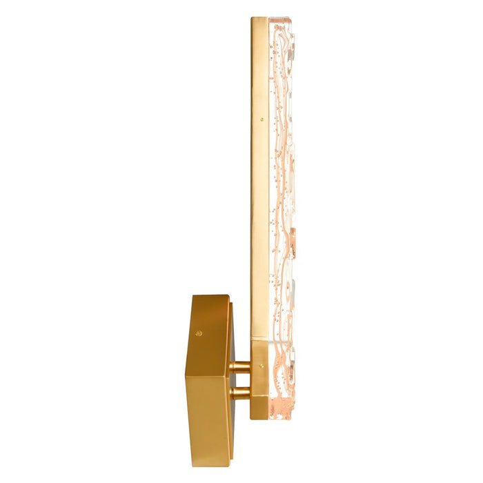 CWI Lighting Contour LED 19" Brass Wall Light/Handcrafted Glass