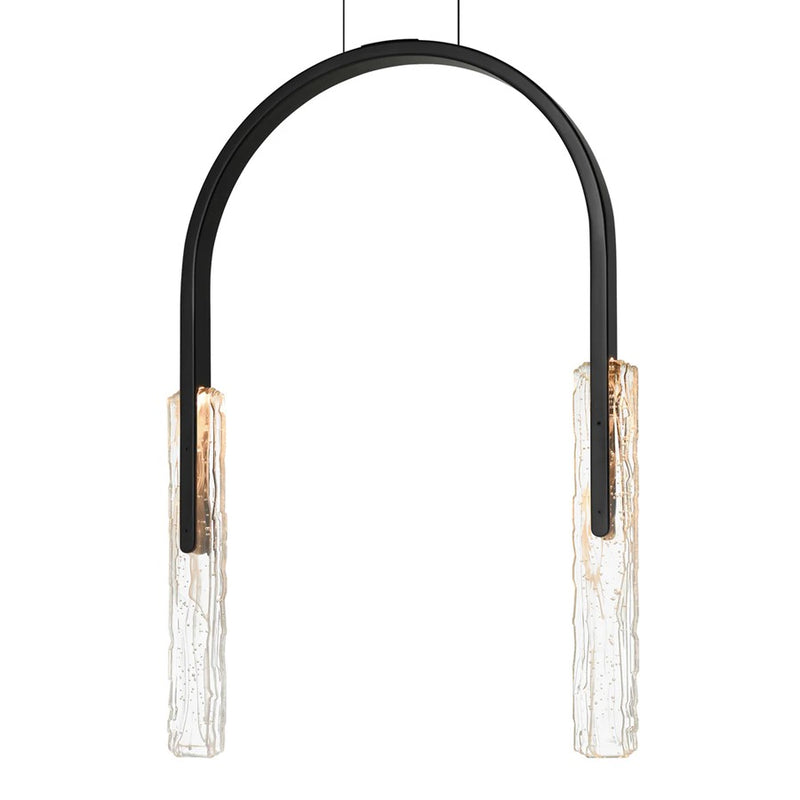 CWI Lighting Curva LED 22" Black Chandelier/Handcrafted Glass
