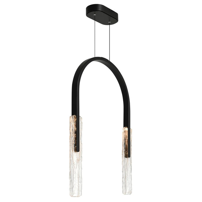 CWI Lighting Curva LED 22" Black Chandelier/Handcrafted Glass