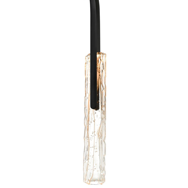 CWI Lighting Curva LED 22" Black Chandelier/Handcrafted Glass