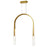 CWI Lighting Curva LED 22" Brass Chandelier/Handcrafted Glass