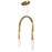 CWI Lighting Curva LED 22" Brass Chandelier/Handcrafted Glass