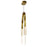 CWI Lighting Curva LED 22" Brass Chandelier/Handcrafted Glass