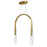 CWI Lighting Curva LED 22" Brass Chandelier/Handcrafted Glass