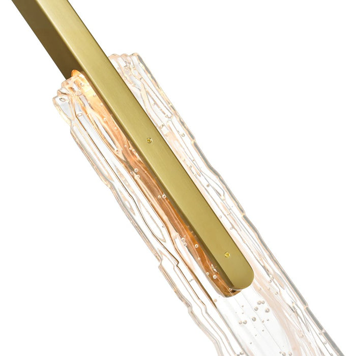 CWI Lighting Curva LED 22" Brass Chandelier/Handcrafted Glass