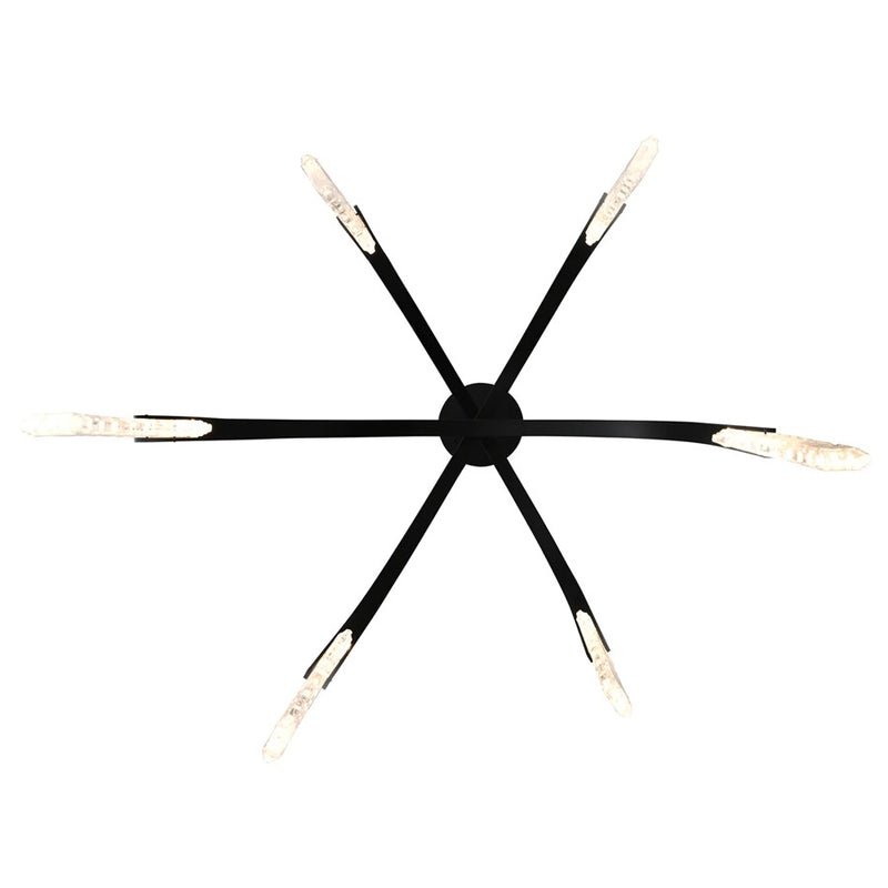 CWI Lighting Curva LED 38" Black Chandelier/Handcrafted Glass