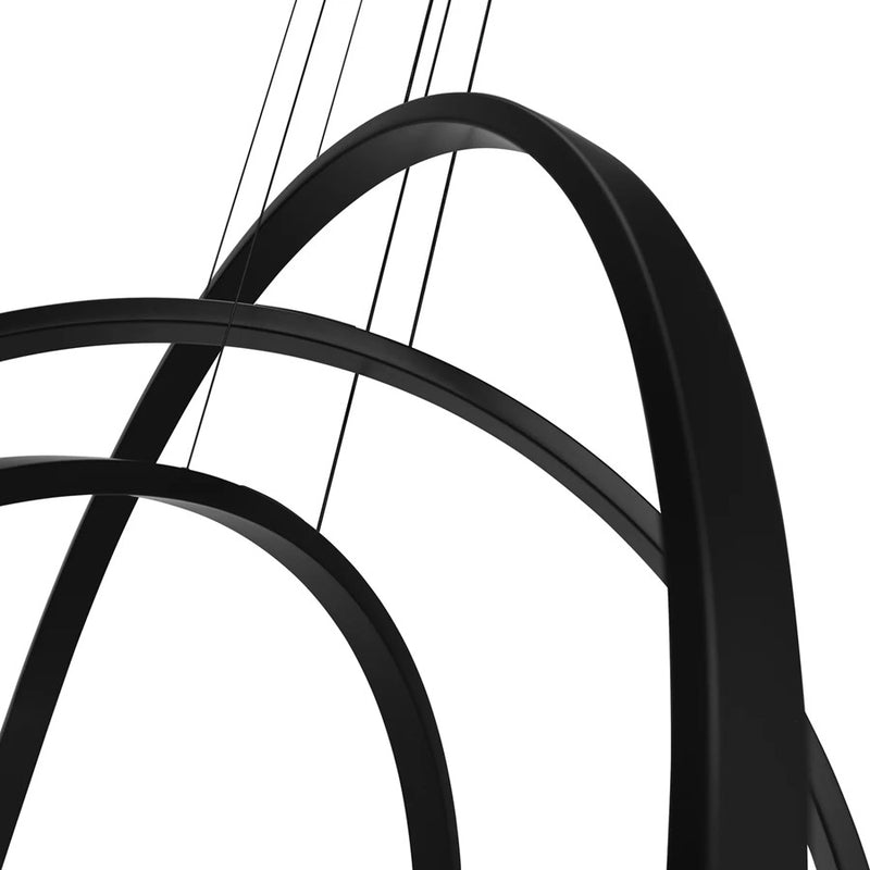 CWI Lighting Curva LED 38" Black Chandelier/Handcrafted Glass