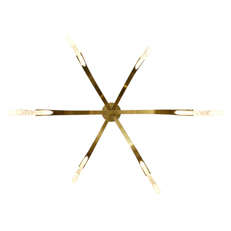 CWI Lighting Curva LED 38" Brass Chandelier/Handcrafted Glass