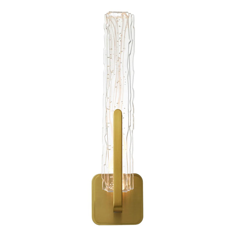 CWI Lighting Curva LED 19" Brass Wall Light/Handcrafted Glass