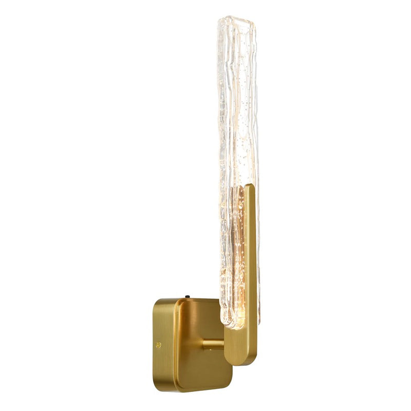 CWI Lighting Curva LED 19" Brass Wall Light/Handcrafted Glass