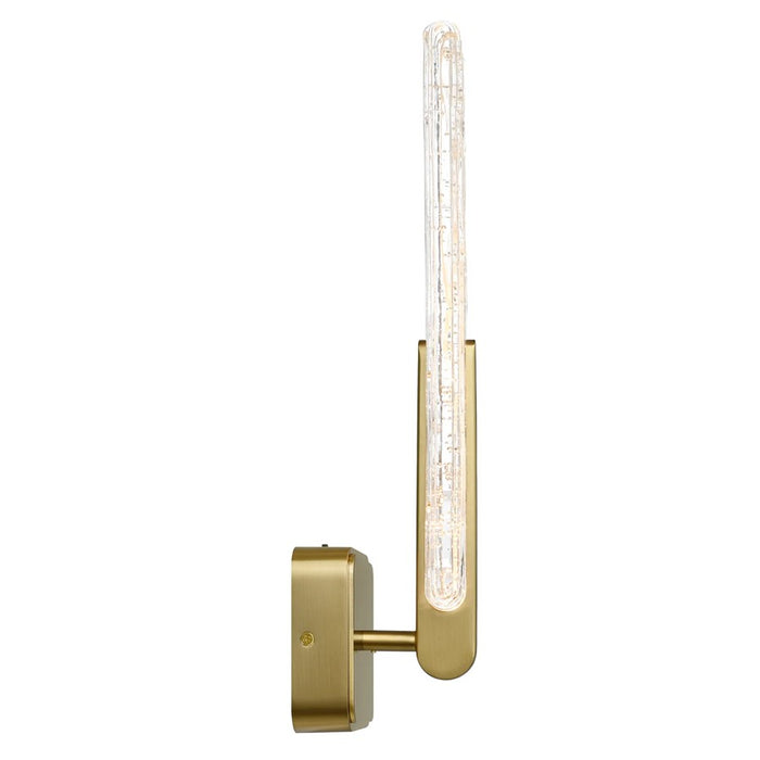 CWI Lighting Curva LED 19" Brass Wall Light/Handcrafted Glass