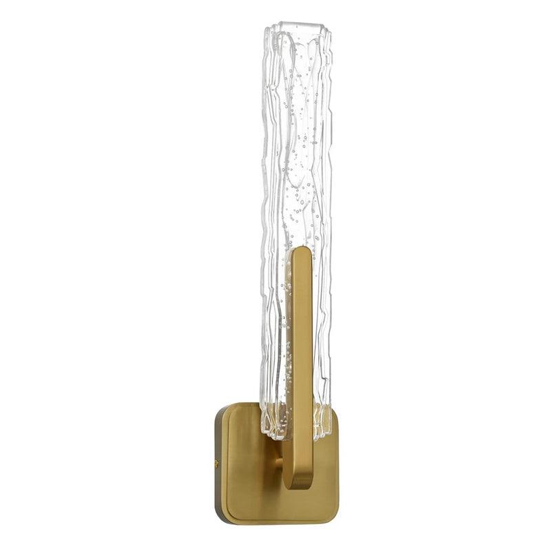 CWI Lighting Curva LED 19" Brass Wall Light/Handcrafted Glass