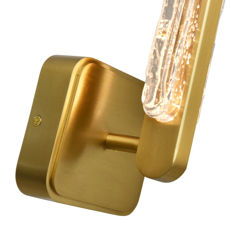 CWI Lighting Curva LED 19" Brass Wall Light/Handcrafted Glass