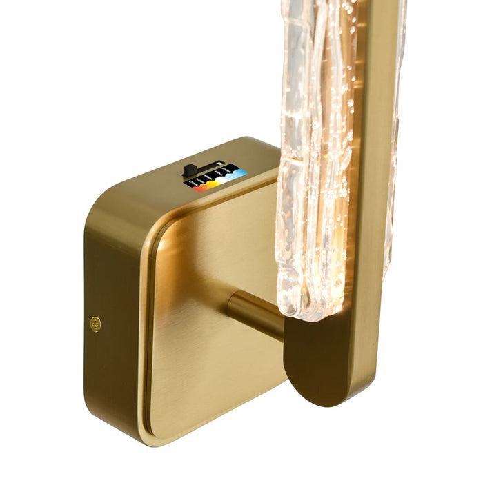 CWI Lighting Curva LED 19" Brass Wall Light/Handcrafted Glass