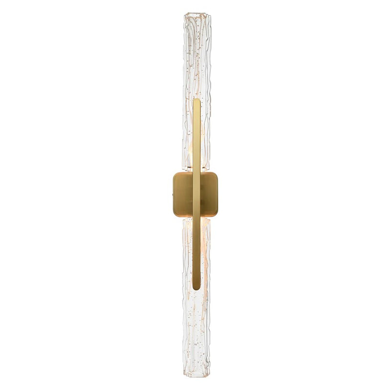 CWI Lighting Curva LED 36" Brass Vanity Light/Handcrafted Glass