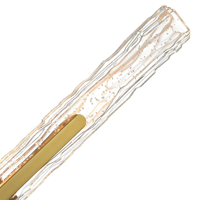 CWI Lighting Curva LED 36" Brass Vanity Light/Handcrafted Glass