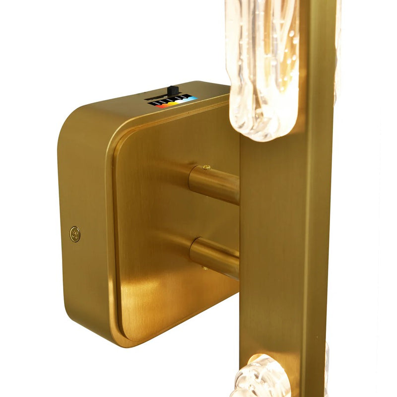 CWI Lighting Curva LED 36" Brass Vanity Light/Handcrafted Glass
