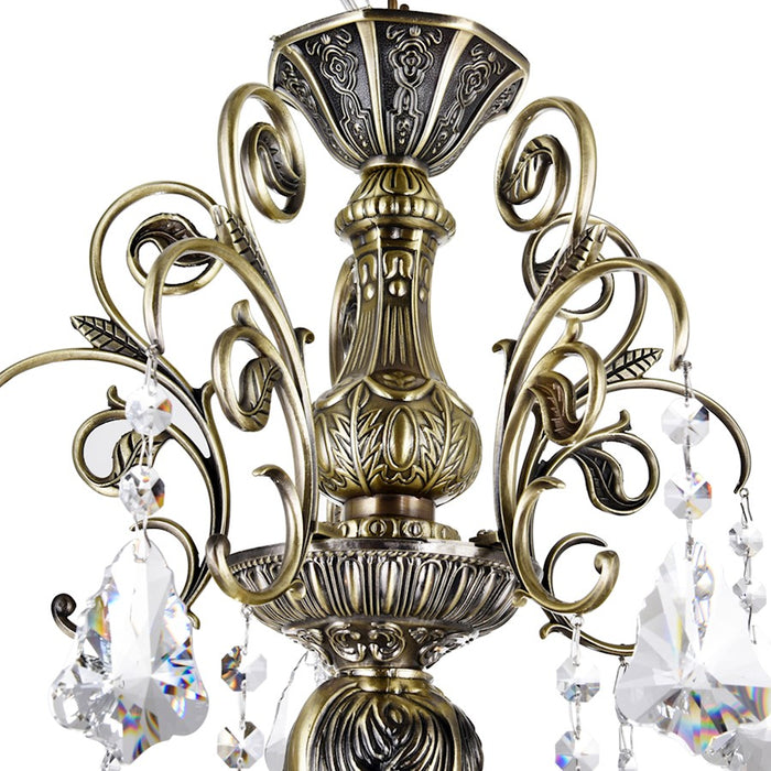 CWI Lighting Brass 6 Light Up Chandelier, Antique Brass