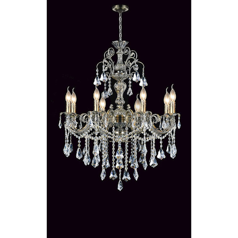 CWI Lighting Brass 8 Light Up Chandelier, Antique Brass