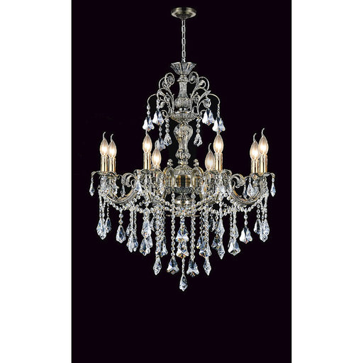 CWI Lighting Brass 8 Light Up Chandelier, Antique Brass - 2011P30AB-8