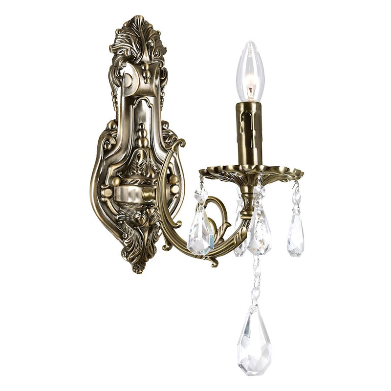 CWI Lighting Brass 1 Light Wall Light, Antique Brass