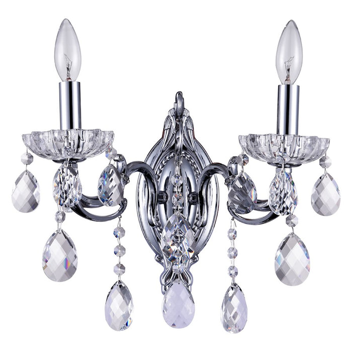 CWI Lighting Flawless 15" 2 Light Wall Light, Chrome