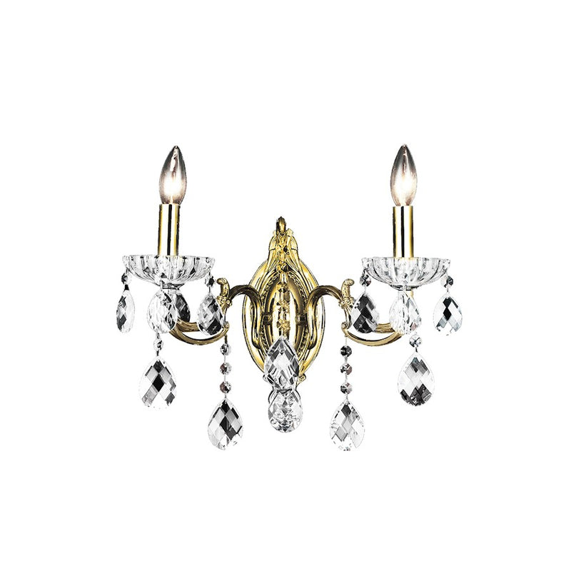 CWI Lighting Flawless 2 Light Wall Light, Antique Brass
