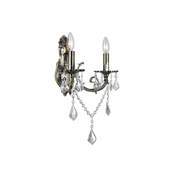 CWI Lighting Brass 2 Light Wall Light, Antique Brass