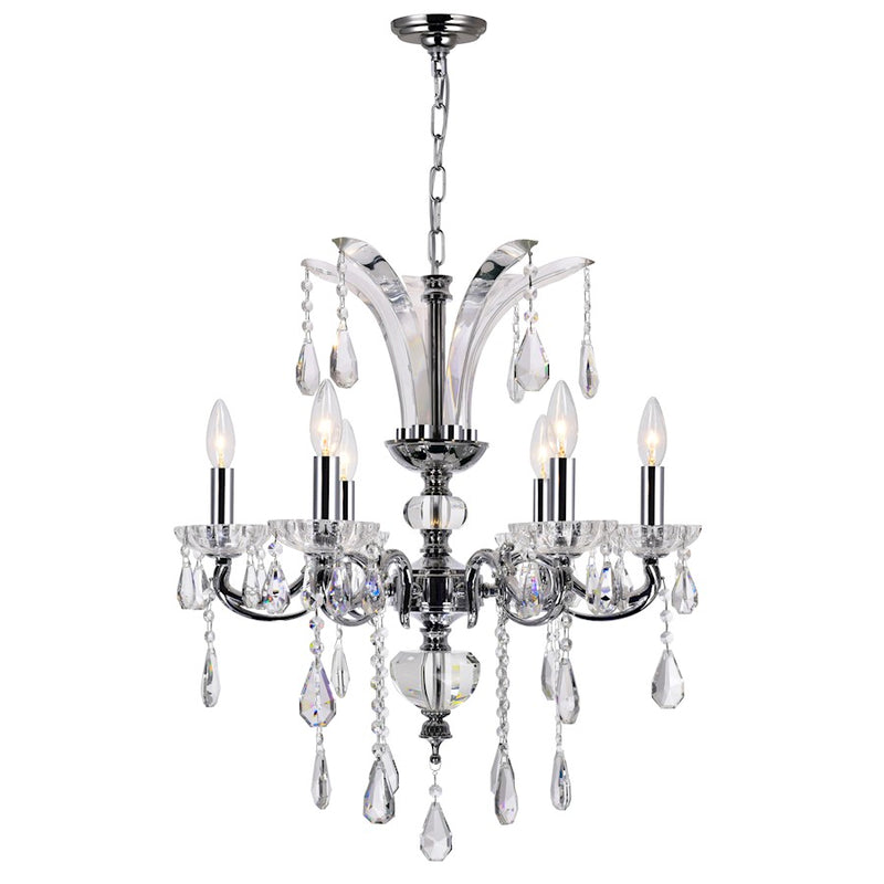 CWI Lighting Glorious 6 Light Up Chandelier, Chrome