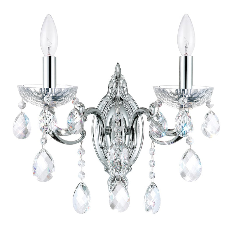 CWI Lighting Flawless 2 Light Wall Light, Chrome