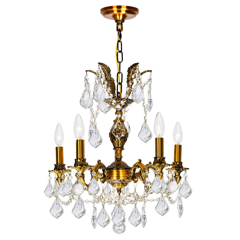 CWI Lighting Brass 5 Light Up Chandelier, French Gold