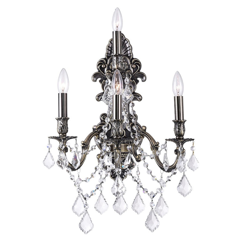 CWI Lighting Brass 4 Light Wall Light, Antique Brass