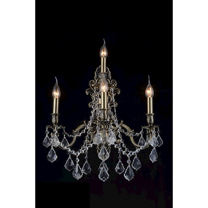 CWI Lighting Brass 4 Light Wall Light, Antique Brass