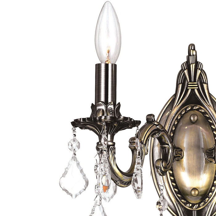 CWI Lighting Brass 2 Light 8" Wall Light, Antique Brass