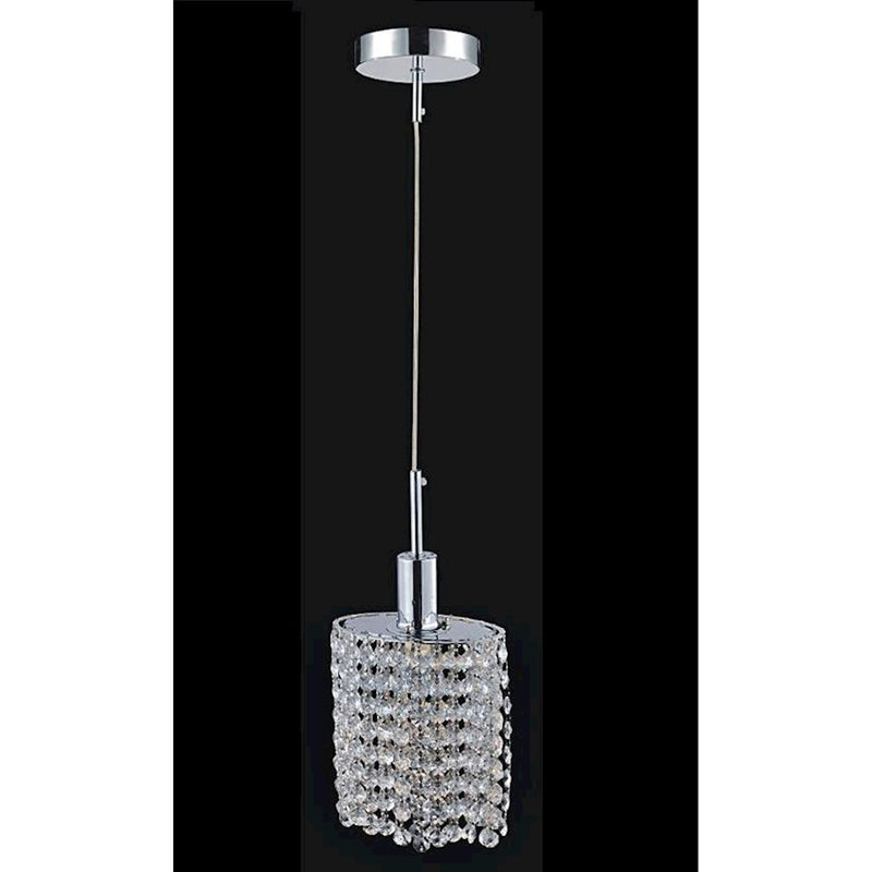 CWI Lighting Glitz 1 Light Down Mini Pendant, Chrome PRO