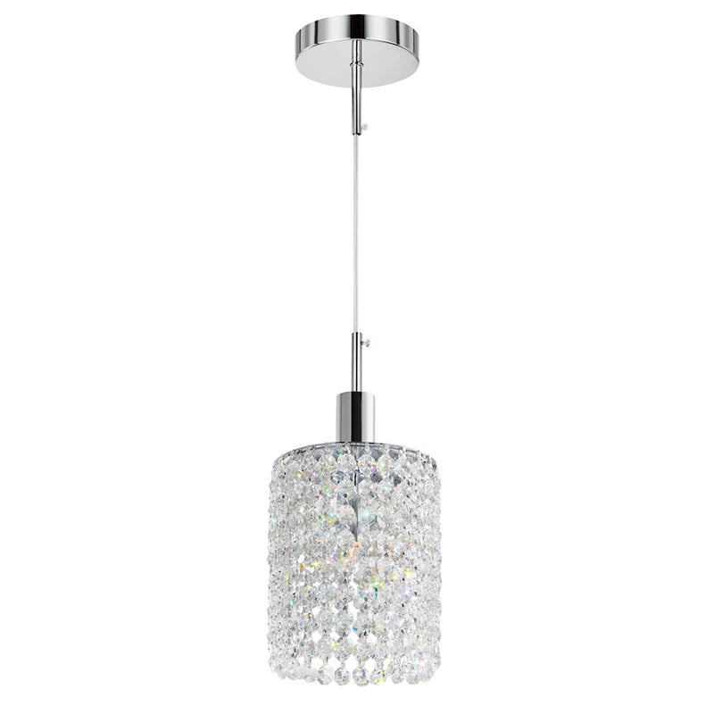 CWI Lighting Glitz 1 Light Down Mini Pendant, Chrome PRR