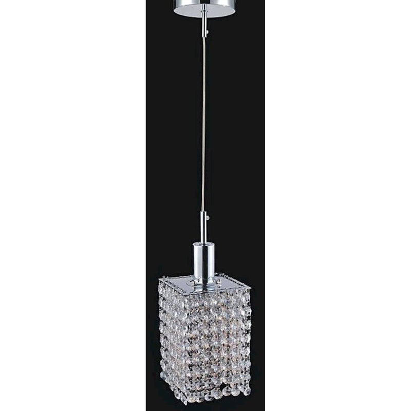 CWI Lighting Glitz 1 Light Down Mini Pendant, Chrome PRS