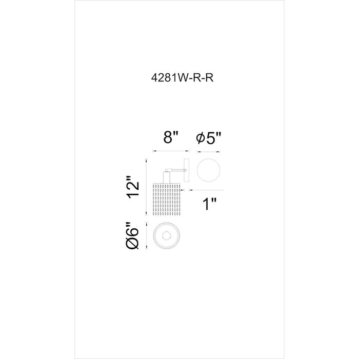 CWI Lighting Glitz 1 Light Bathroom Sconce, Chrome RR