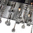 CWI Water Drop 17 Light Drum Shade Chandelier, Chrome/Black