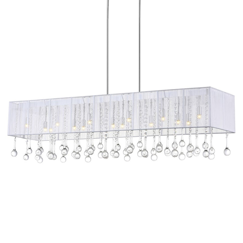 CWI Lighting Water Drop 17 Light Drum Shade Chandelier, Chrome